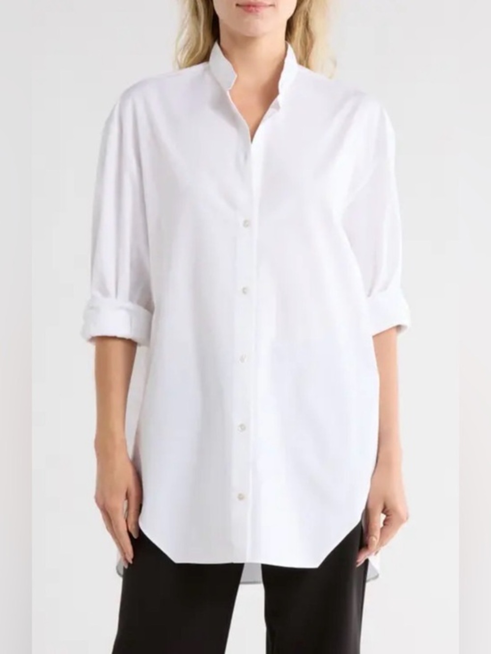 NWT Frame Shirt Women’s Medium White Long Sleeve Classic Tunic Top M Cotton